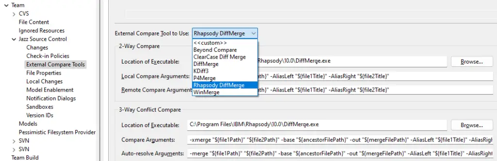 rhapsody diffmerge